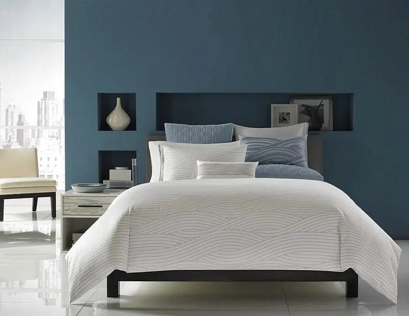 Dark Blue colour Bedroom wall
