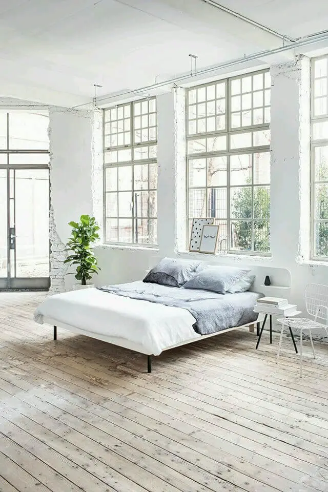 Natural light coming from windows in bedroom
