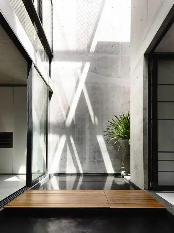Shadows created by natural light in living room