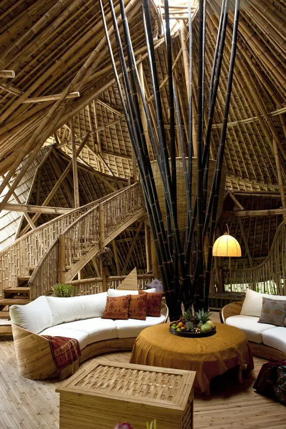 Entire House from exteriors, interiors to staricase created in Bamboo