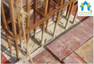 Links half exposed and half embedded in Concrete