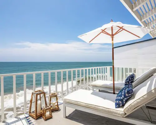 Scenic beach view balconies