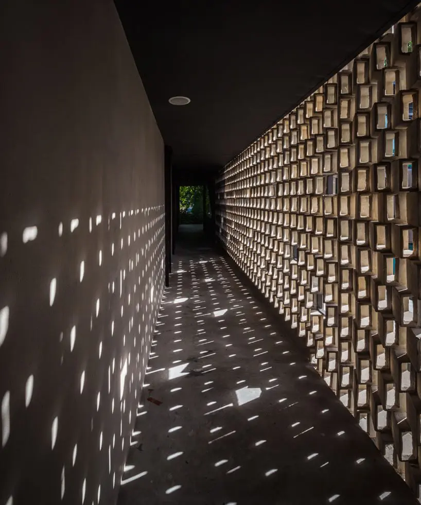 shadows created in corridors from openings through walls