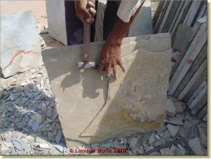 Fine Chisel Dressing of Kota Stone