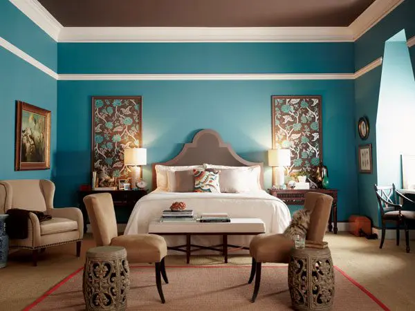 Bed and wall behind as focal point