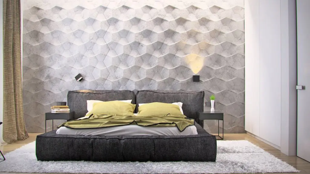 Bedroom wall textures as focal point
