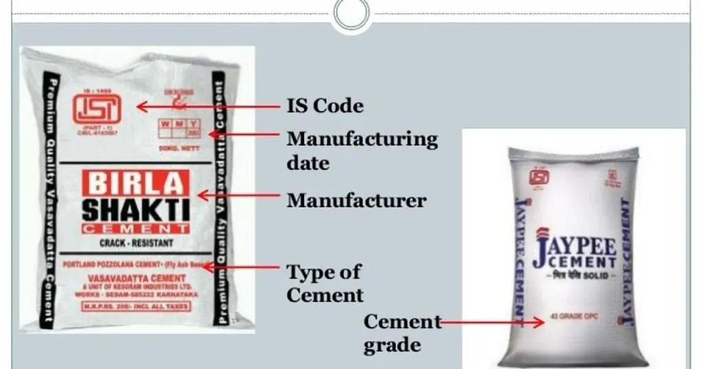 Things to be checked on Cement bag