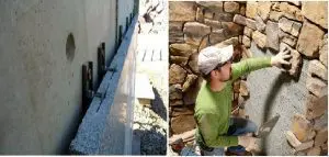 Difference between wet and dry installation of natural stone cladding