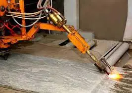 Flamming treatment to make marbles anti-skid