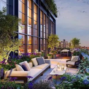 Private outdoor terrace spaces
