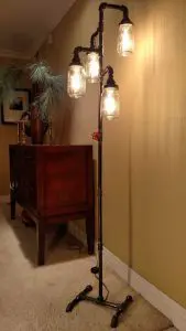 Plumbing Pipes used to create beautiful floor lamps