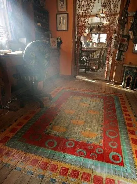 Rug Designs in Paint on Floors