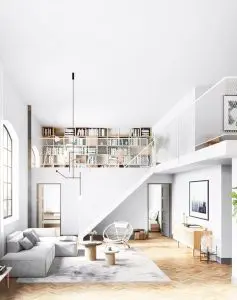 Book Shelf and Study area in Livin g room loft