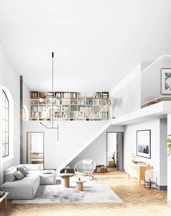 Book Shelf and Study area in Livin g room loft
