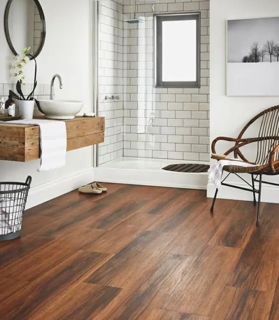 Luxury Vinyl Flooring in Bathroom Area