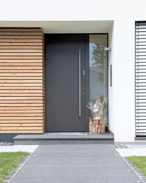 Wooden Panel Cladding on the front side of the building