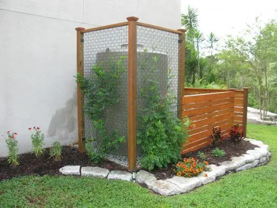 A Rain water harvesting tank covered with jali on all sides