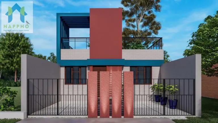 modern and single floor house design for 2 bhk house