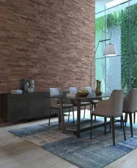 walnut wooden cladding