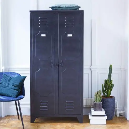 Blue Metal finish wardrobe