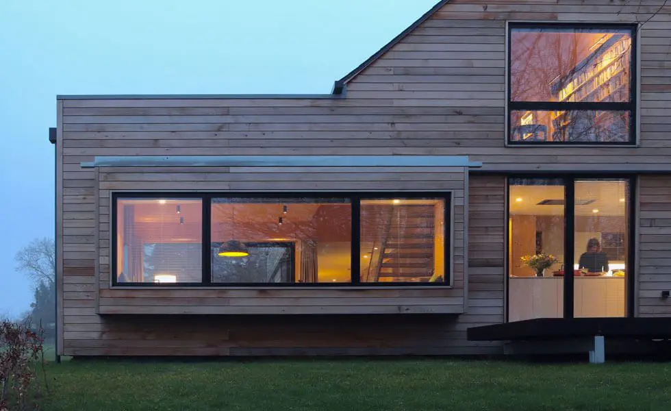 Wooden cladding exterior of a building