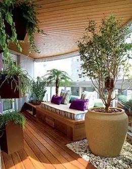 Casual sitting and plants in open terrace