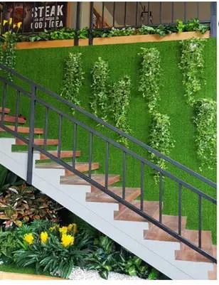 Vertical garden wall next to staircase