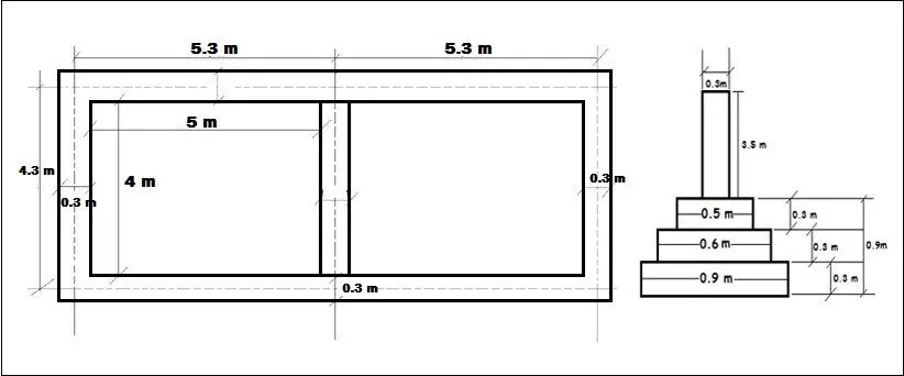 Drawing for Two Room Building
