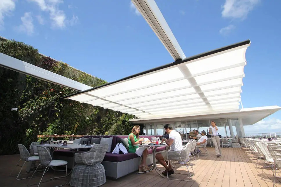 Track Sliding Retracting Canvas Shade