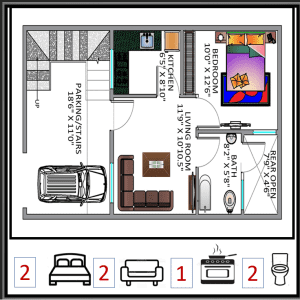2 BHK House Plan