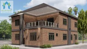 3d elevation of duplex house plan