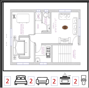 2 BHK floor plan