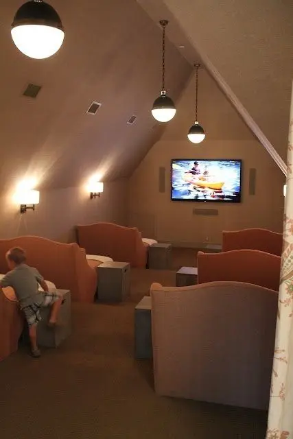 A entertainment den in the attic