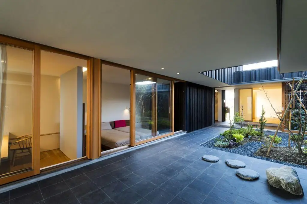An atrium space inside the home