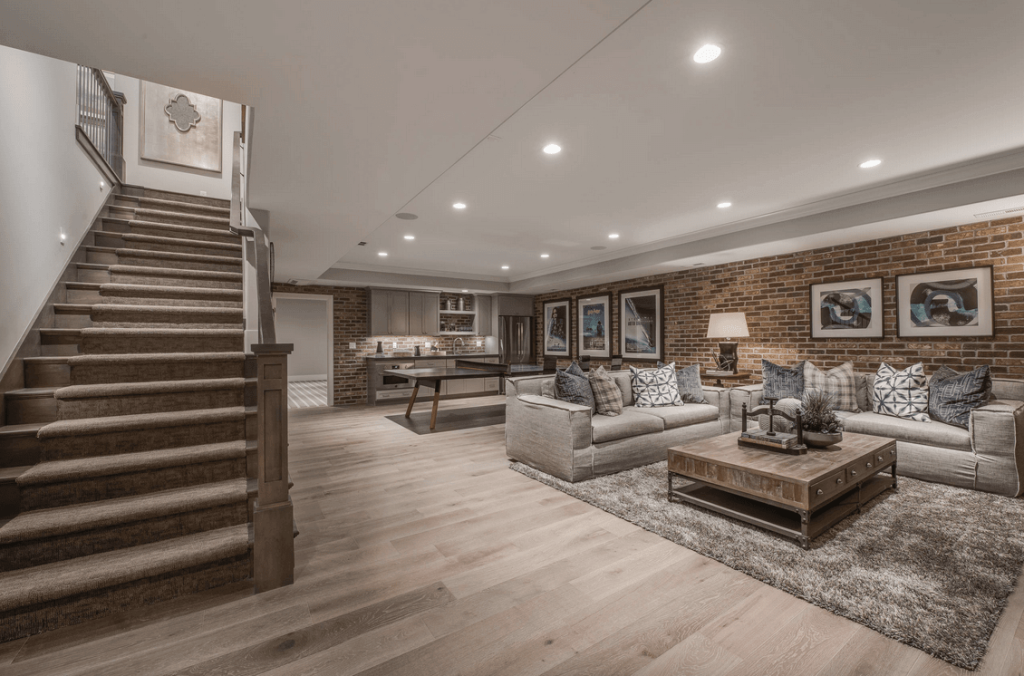 Basement made into a living room