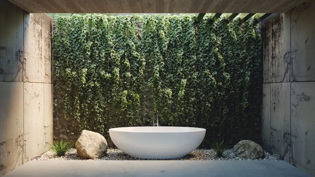 Bathtub as a focal point in the bathroom
