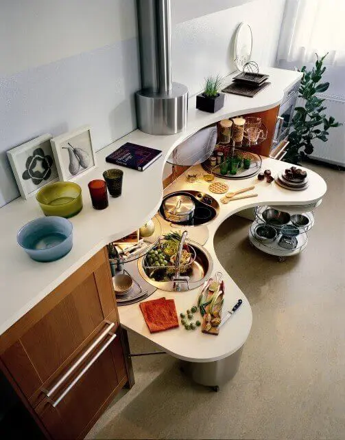 Pullout countertop drawers for disabled persons