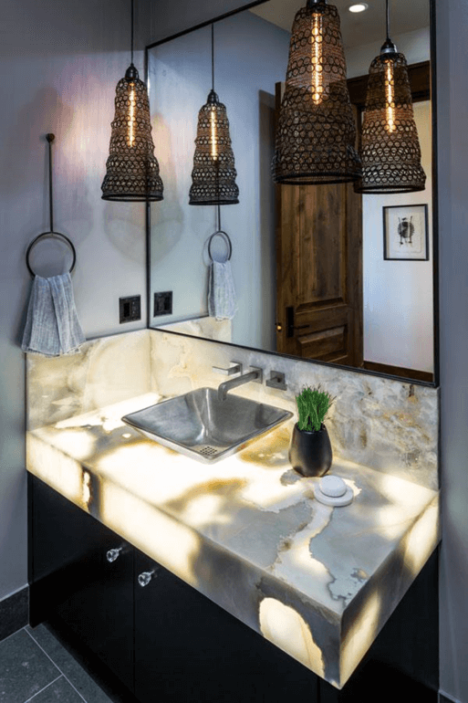 Private space powder room attached with gathering space for guests-1