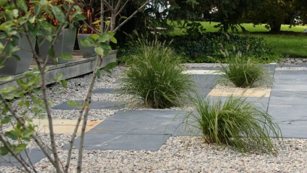 Stone cut in square shape for walking around the house