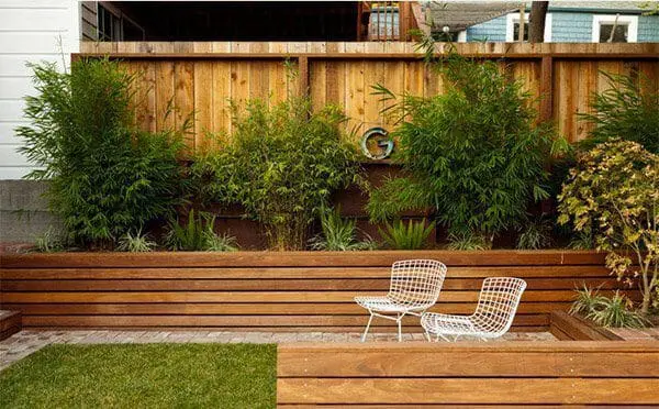 Wood used as bordering material for plantation