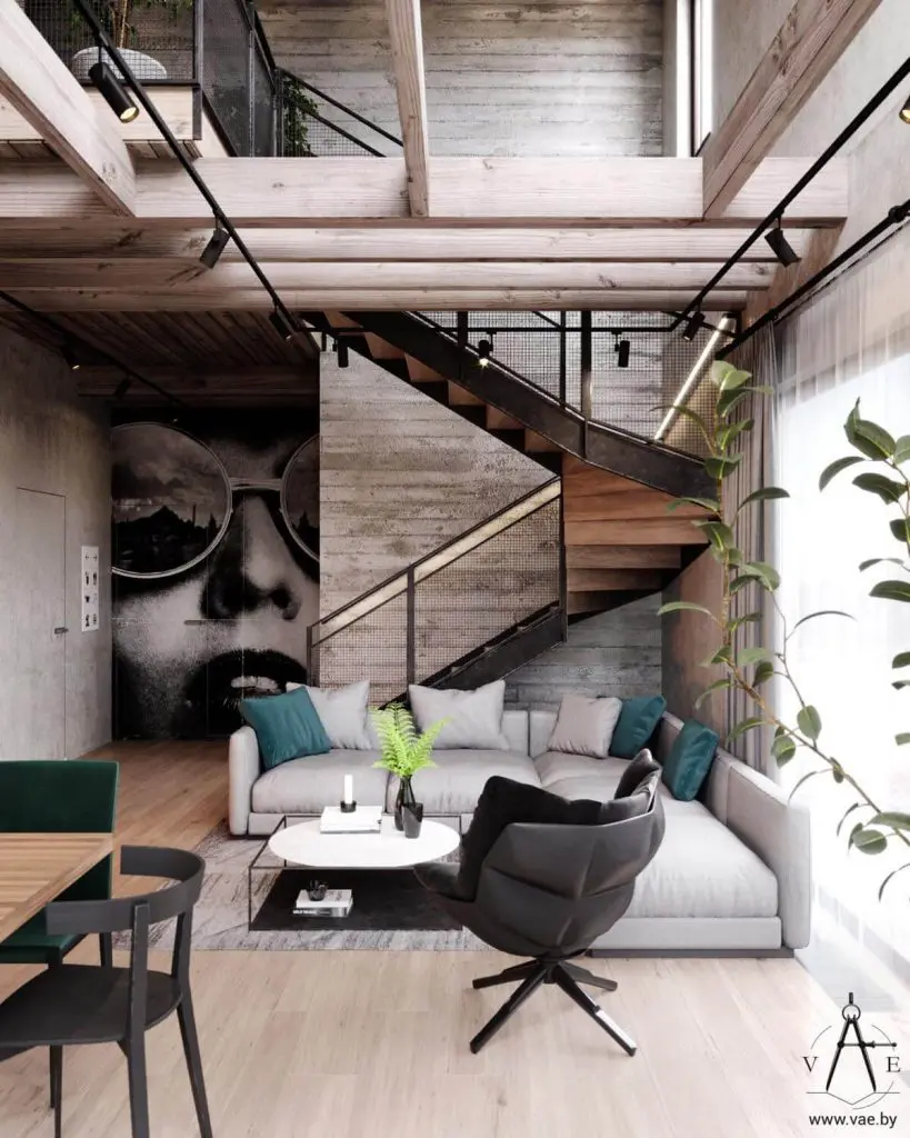 Industrial Style Living Room Design