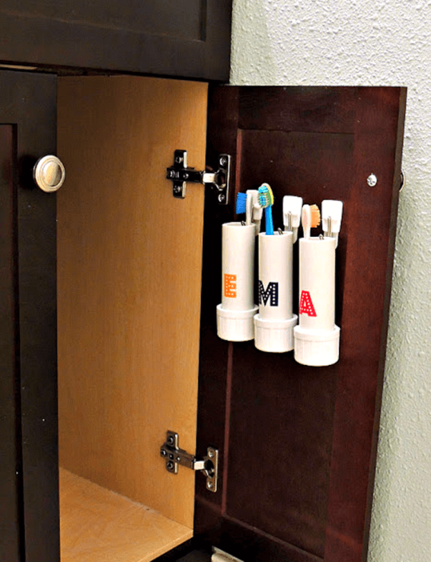 Tooth brush storage attached in vanity storages