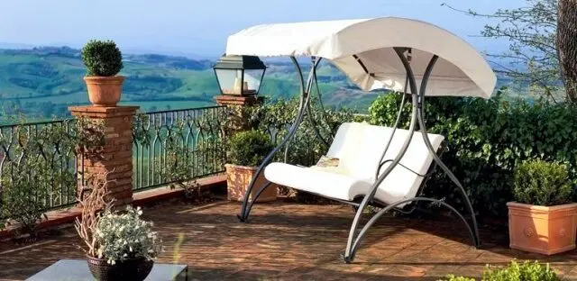Swing with inbuit shade on the top of terrace