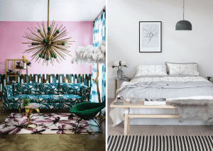 Home decor image with minimal decor and with maximum decor