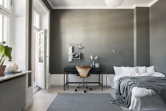 bedroom photo with gray theme