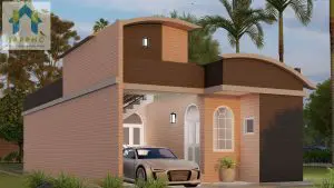 3d elevation house plan for 2 bedroom house plan
