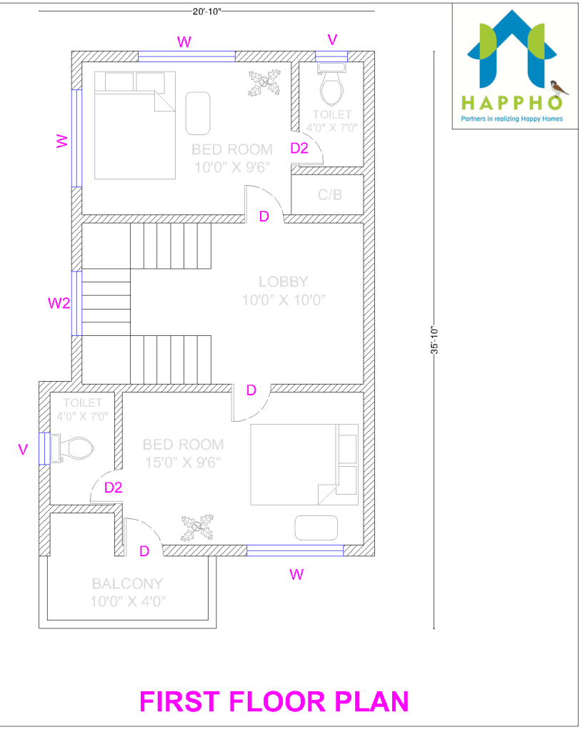 21x36 modern house plan