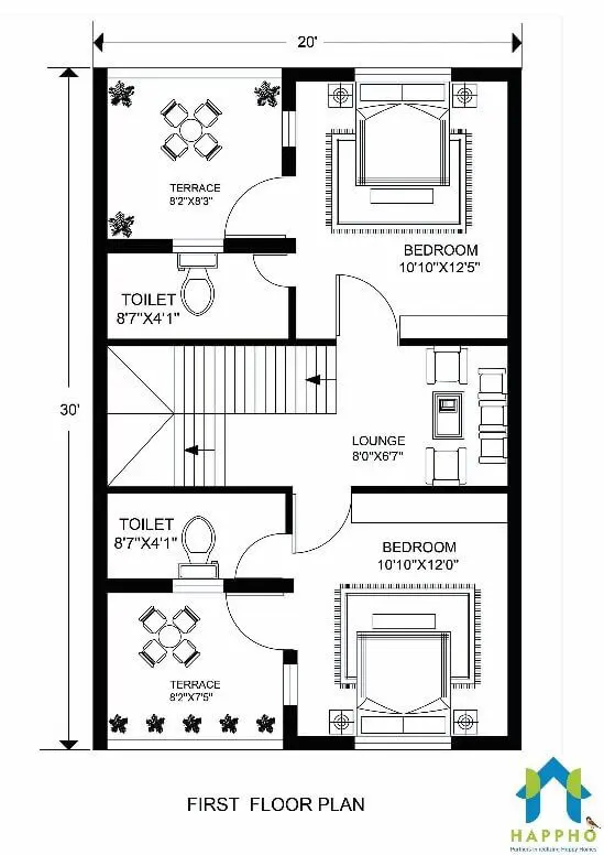 20x30 duplex house plans