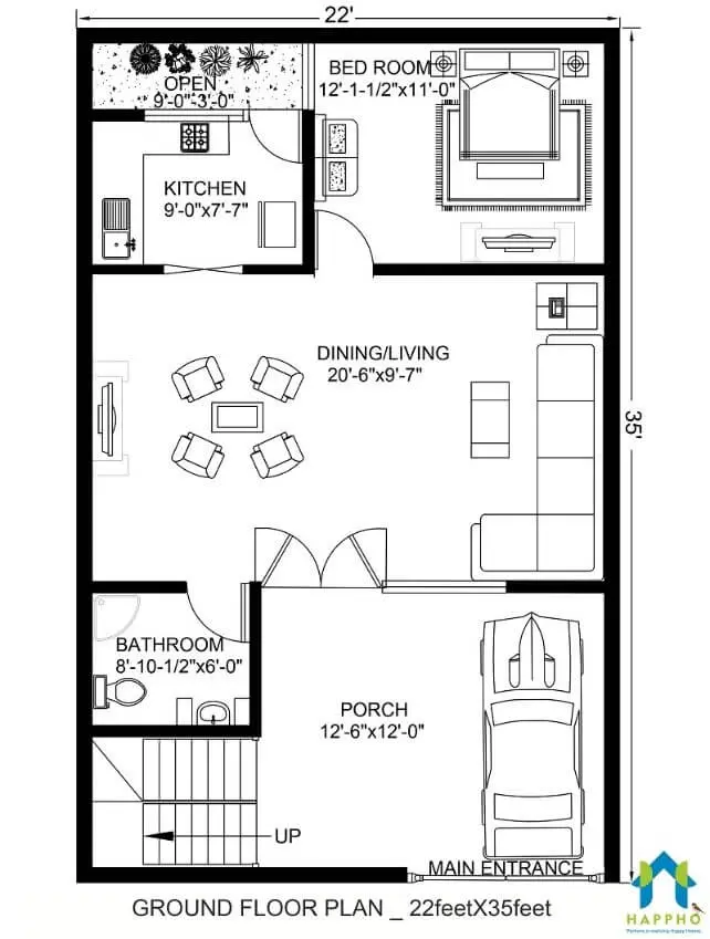 2BHK North facing two storey house