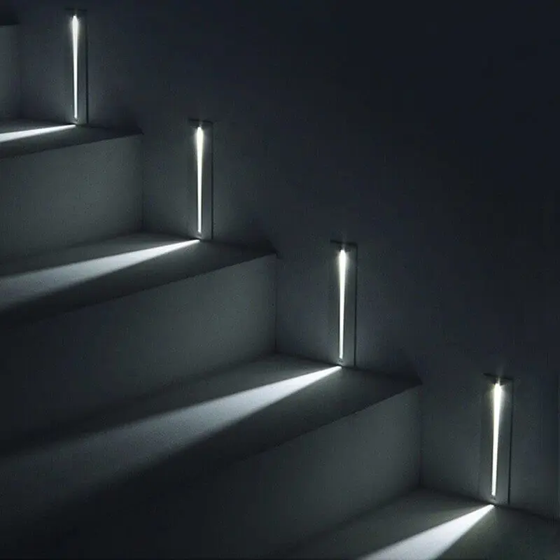 side-step lights are installed at the side corner wall